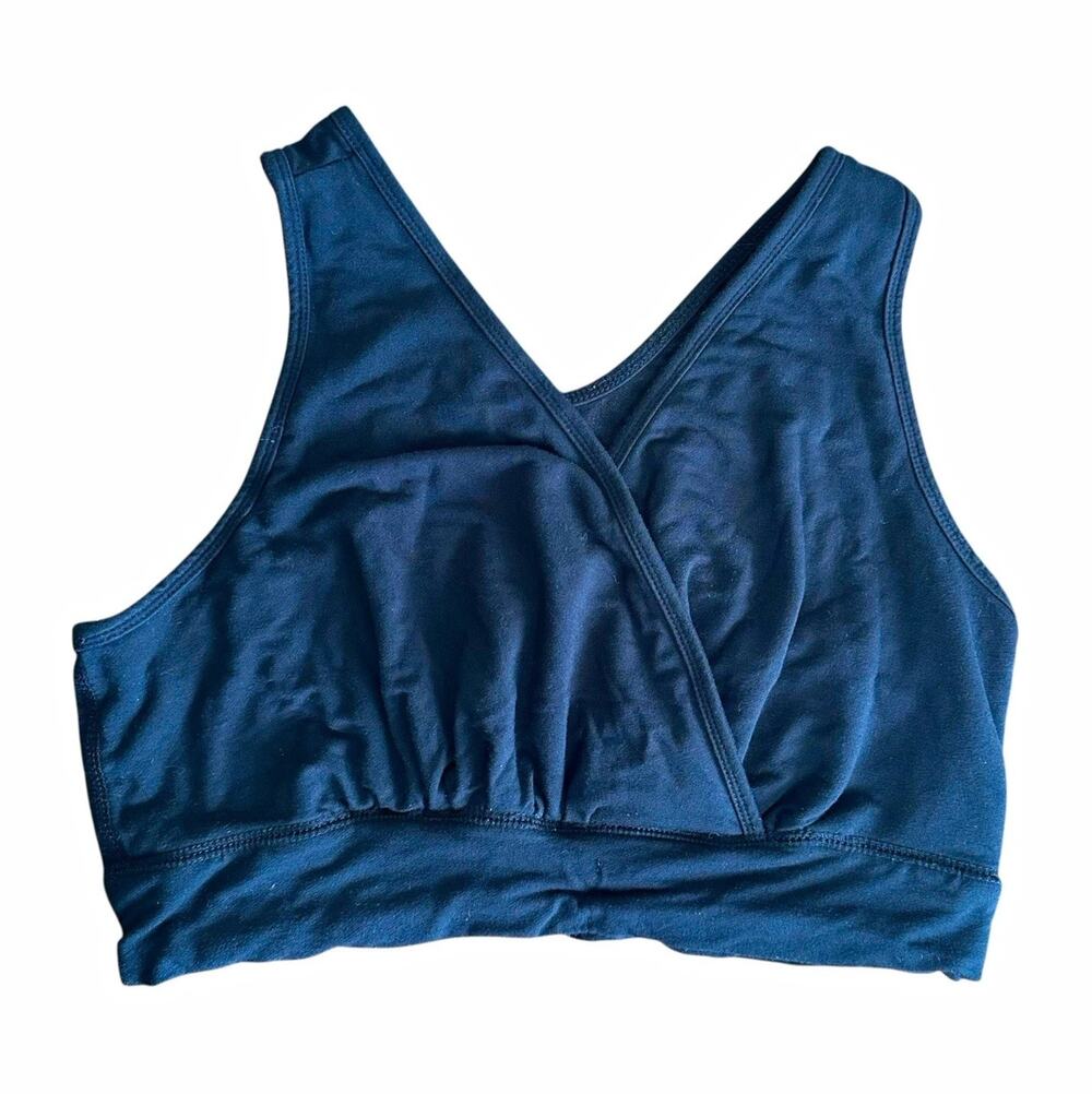 Kindred Bravely Davy Piper French Terry Racerback Nursing Bra BLACK Size XL+